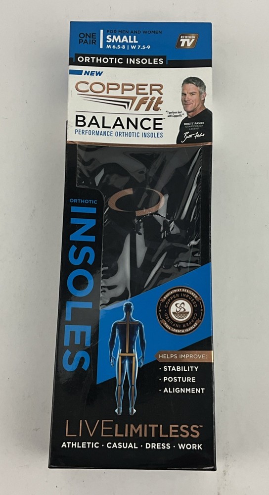 COPPER FIT BALANCE Orthotic Insoles Size S Small Women’s 7.5-9 Men’s 6.5-8 READ