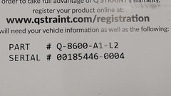 Q-8600-A1-L2 Q’Straint 4 QRT-360 Retractors L-Track Lap Shoulder Belt Wheelchair