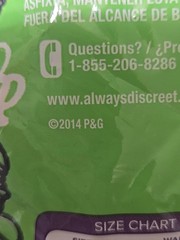 Always Discreet 1 Underwear S/M 115-190 LBS Discreet Bladder Leaks P – 2014