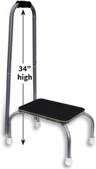 Step Stool Long Handle Non Slip Rubber Step Handrail Medical Heavy