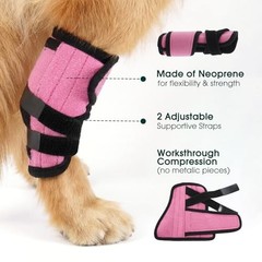 Dog Leg Brace Medium, M（Leg Length 5.5in，Upper Leg Circ 6.7in） Pink