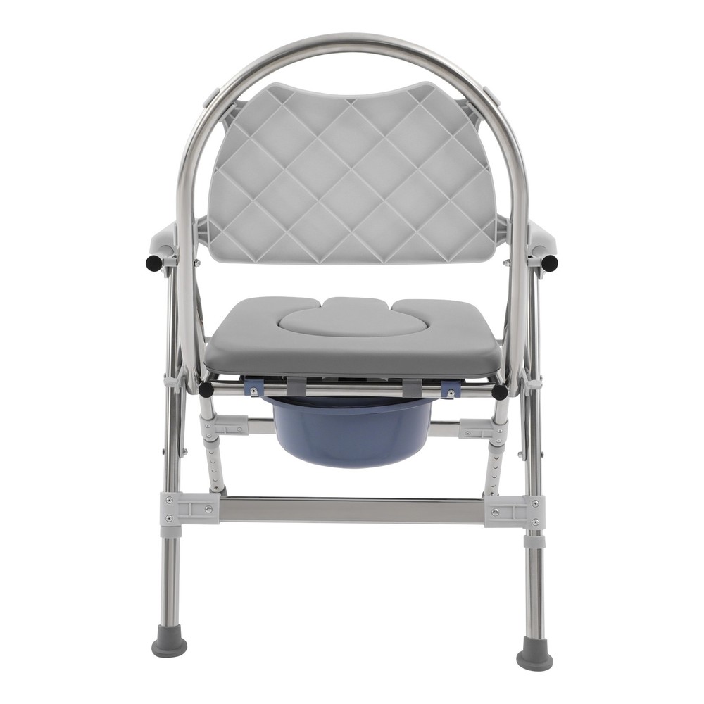 Foldable Toilet Chair, Toilet Chair with Padded Seat Plate and Toilet Bucket New