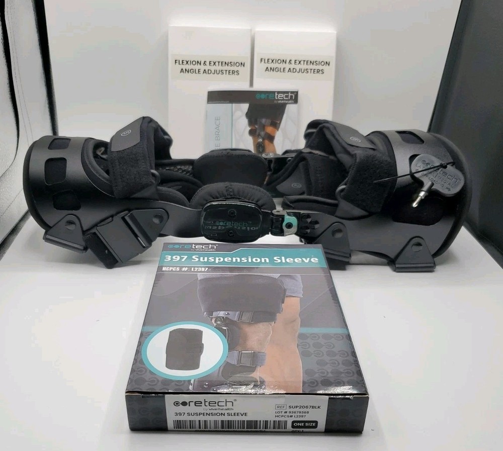 Coretech Dual 845 OA LEFT Knee Brace SMALL SUP2079BLKLS w/ 397 Suspension Sleeve