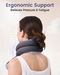 KPNEOL Travel Pillow, Neck Pillow – Ergonomic Free Size Adjustable, Dark Grey
