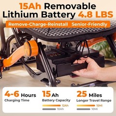 Folding Electric Wheelchair 25 Mile Range Lightweight Portable Power Chair