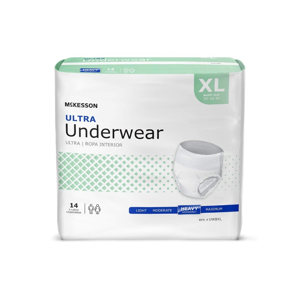 McKesson Ultra Underwear, Incontinence, Heavy Absorbency, XL, 56 Count