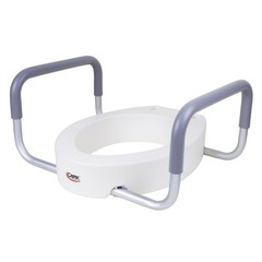 Raised Toilet Seat with Arms, 3.5″ Riser for Elderly & Handicap, 300 lbs Capacit