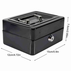 1Pc Mini Portable Iron Petty Lockable Cash Money Safe Security Box