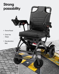 Intelligent Lightweight Foldable Electric Power Wheelchair 330lb All Terrain FDA