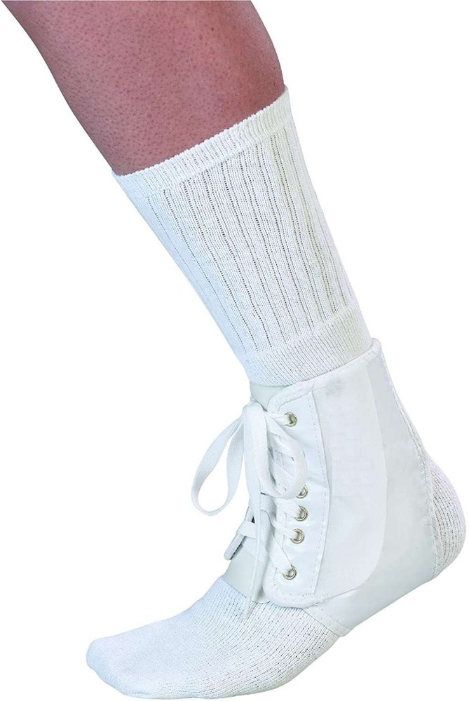 MLR Sport Care Adjust To Fit Ankle Brace Fits Left Or Right OSFM White One Size