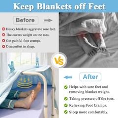 Blanket Lifter Foot Cradle Lift Bar for Feet Adjustable Standard, White