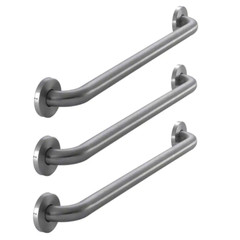 24 In. Grab Bar Combo in Brushed Stainless Steel (3-Pack)