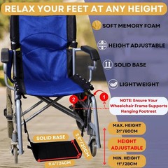 Wheelchair Foot Rest Hammock, Wheel Chair Leg Rest w/Rigid Base, Foot Sling f…