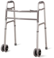 Medline Bariatric Folding Walker Extra Wide 500 lb. Capacity 5 In. Wheels 1 Ct.