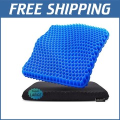 Super Large Gel Seat Cushion 19x18x1.65in – Relief for Tailbone & Sciatica Pain