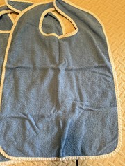 9 Adult Cotton Terry Bibs Reusable Washable Clothing Protectors Good Used Cond.