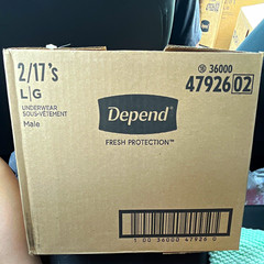 Depend Fresh Protection Men’s Incontinence Pants L 17 Ct x2 Strong Absorbency