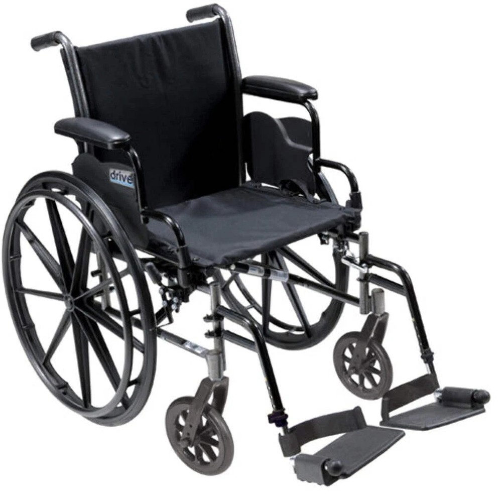 Lightweight Folding Wheelchair 16 inch w/ Solid Wheel & Handbrake Drive Medical
