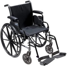 Lightweight Folding Wheelchair 16 inch w/ Solid Wheel & Handbrake Drive Medical