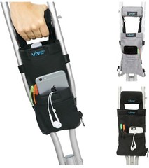 Vive Crutch Bag & Hand Grip Pads – Water-Resistant Pouch with Foam Padding