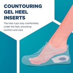 Silicone Gel Heel Cups Heel Lifts Support Pads for Men Women, 1 Pair
