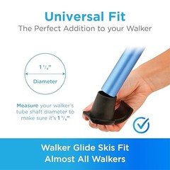 Nova Joy Walker Glide Skis Universal Fit for Smooth Indoor Outdoor Mobility