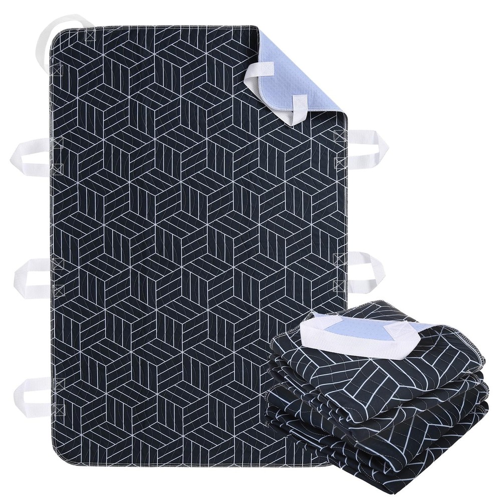 Positioning Bed Pads With 8 Handles Easy Repositioning 34×52 Inch Navy Blue