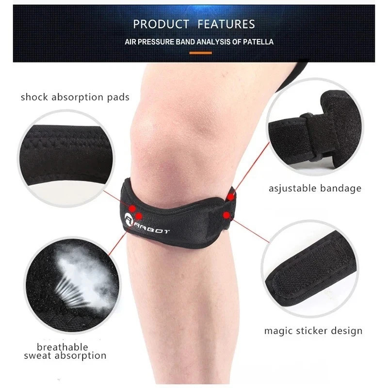 Knee Brace Support Patella Stabilizer Strap Arthritis Pain Relief Running Black