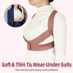 Malloraned Posture Corrector for Women,Invisible Upper Back Brace Small, Pink