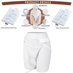 Wearable Urinal Bag Reusable Silicone External Urine Catheter Collector Bag Aids