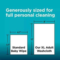 Assurance Premium Disposable Washcloths Pre-Moistened Body Wipes, XL, 192 Count