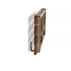 Catalina 29 In. X 16.5 In. Natural Teak Wood Side Wall-Mount Folding Tub Seat wi