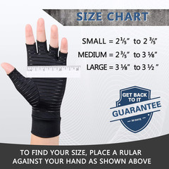 Copper Arthritis Gloves for Women Men, Fingerless Breathable & Moisture Wicking