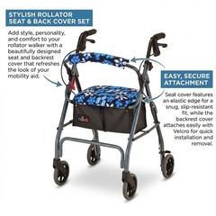 NOVA Rollator Walker Seat & Backrest Cover Set – Aloha Blue