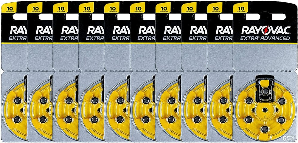 60 RAYOVAC EXTRA Advance Hearing AID Batteries SIZE 10 60 Batteries Exp 2024