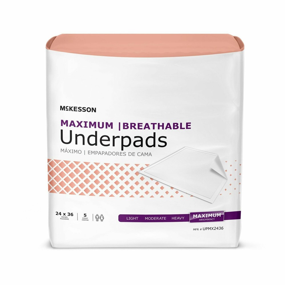 McKesson Max Maximum Absorbency Adult Disposable Bed Pad S Underpads 24×36” 5ct