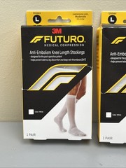 2 Pair NEW BRAND FUTURO Anti-Embolism Knee Highs, Unisex, Large, Moderate