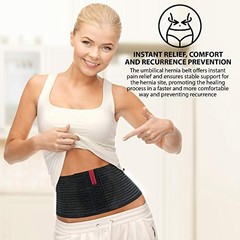Umbilical Hernia Belt for Men and Women / 6.25″ L/XXL (33″-52″) Black