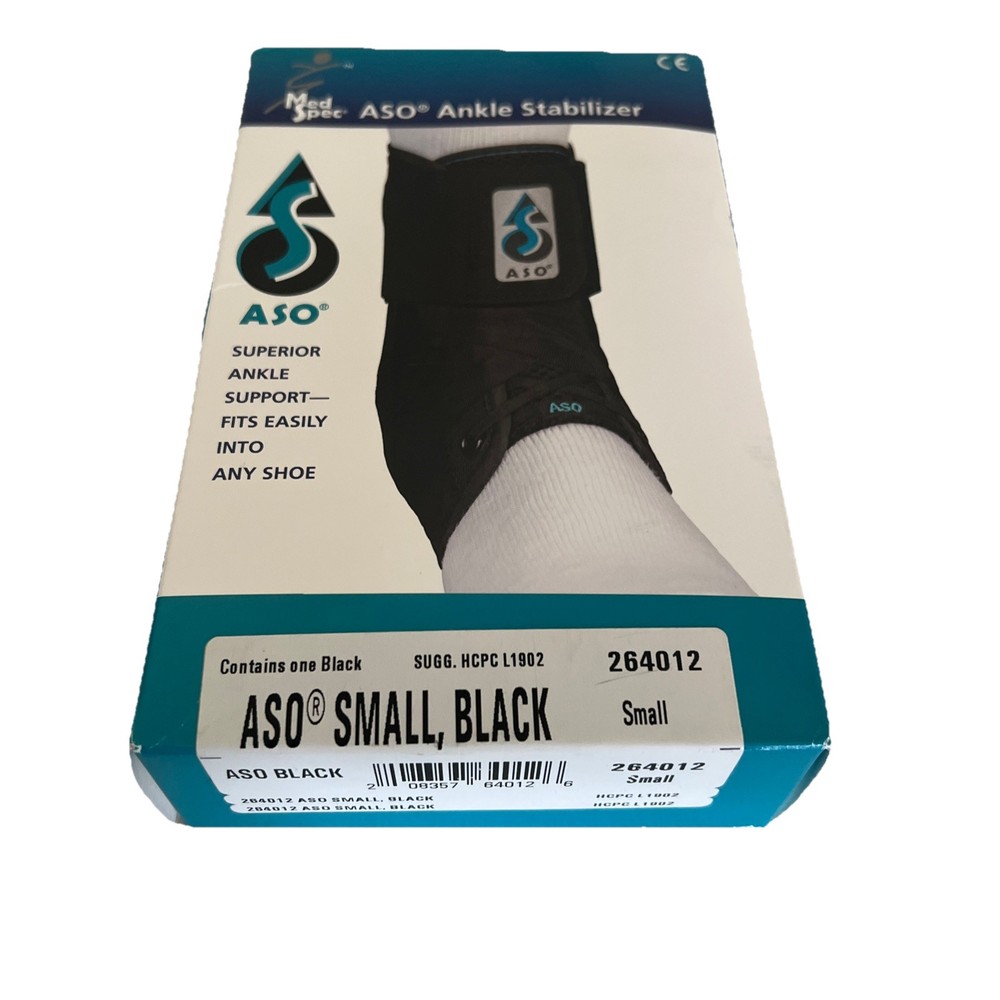 MedSpec ASO w/ Plastic Stays Ankle Stabilizer Black Small 264012