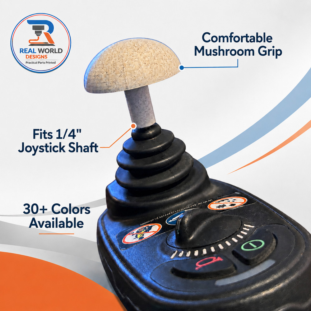 Mushroom Power Wheelchair Joystick Knob 1/4 Shaft 3D Printed Color Choice