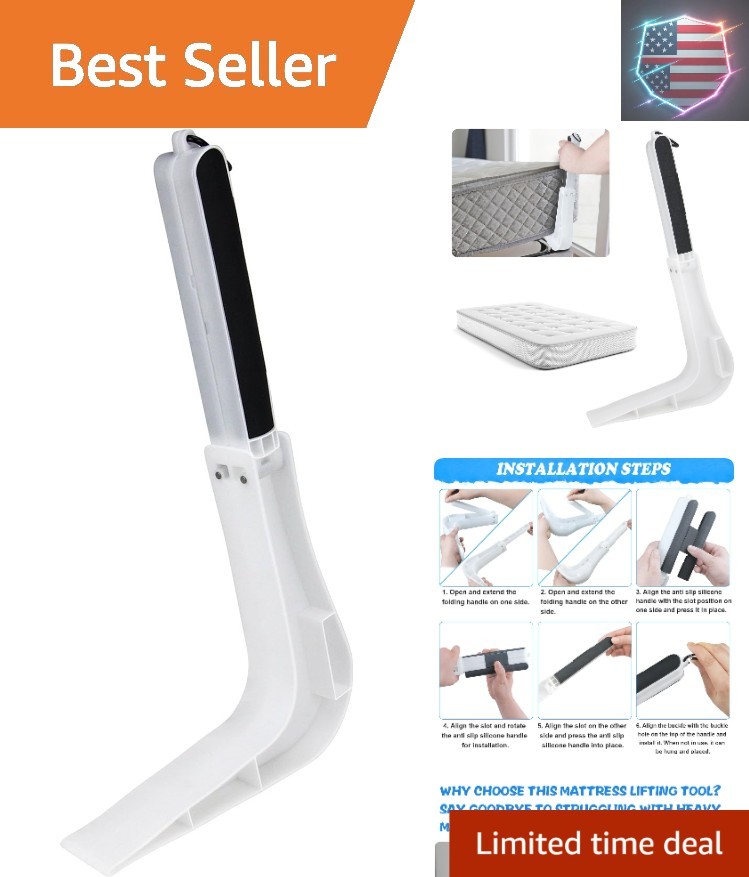 Mattress Lifter Tool, Ergonomic Under Mattress Wedge Elevator for Changing Sh…