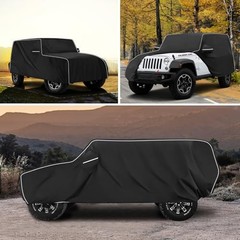 MAIKER Car Cover Waterproof All Weather Compatible with Jeep Wrangler 600D