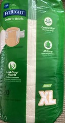 2pk (20 Each) FitRight XL ADULT DIAPERS Size 56in-64in FITPLUSXLG OptiFit Briefs