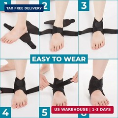Bodyprox Ankle Support Brace, Breathable Neoprene Sleeve, Adjustable Wrap! (1 Pa