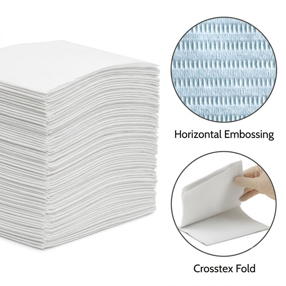 Case of 500 UltraGard Patient Towel 2 Ply Tissue / Poly 19 in x 16 in White