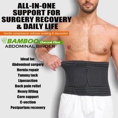 DOREIPA Abdominal Binder for Men and Women – Post Surgery & Large, Black