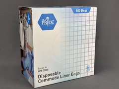 Med Pride Disposable Bedside Commode Liner Bags [Pack of 100] (18H)
