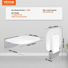 VEVOR Folding Shower Seat 13.6“ x 12.8“ Wall Mounted Shower Bench 450 lbs