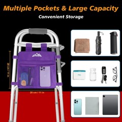supregear Walker Side Bag, Multi Pocket Storage Pouch for Folding Walker, Wat…