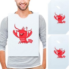 SATINIOR 50 Pieces Crawfish Bib Plastic Lobster Bibs Medium, [‚White‘, ‚Red‘]